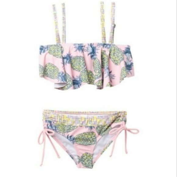 Limeapple Mila Printed Light Pink Ruffle Bikini - Picture 1 of 1